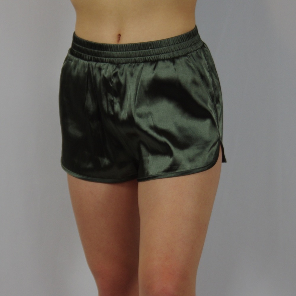 Green Silk Shorts